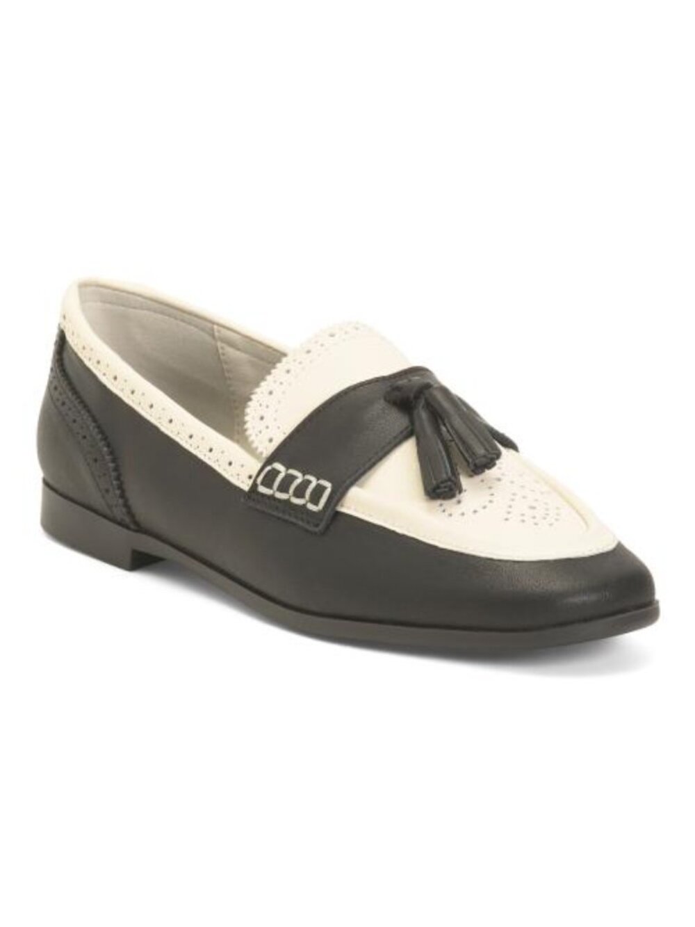BLACK SUEDE STUDIO Leather Pheby Color Block Tassel Loafers